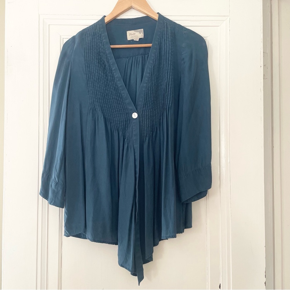 Elizabeth and James Blue Silk Tokyo Top - Picture 2 of 13